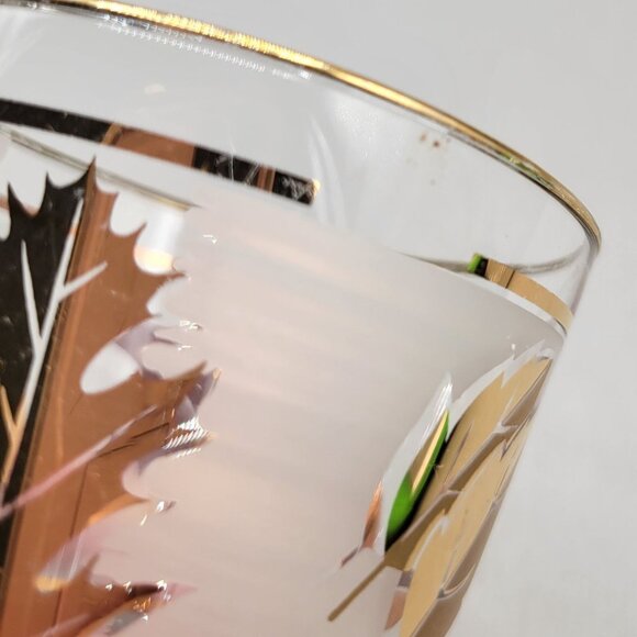 Vintage Libbey Golden Foliage Water Goblets Clear Pedestal Base Set of 3 - Picture 7 of 7